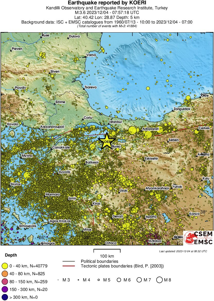 regional historical seismicity