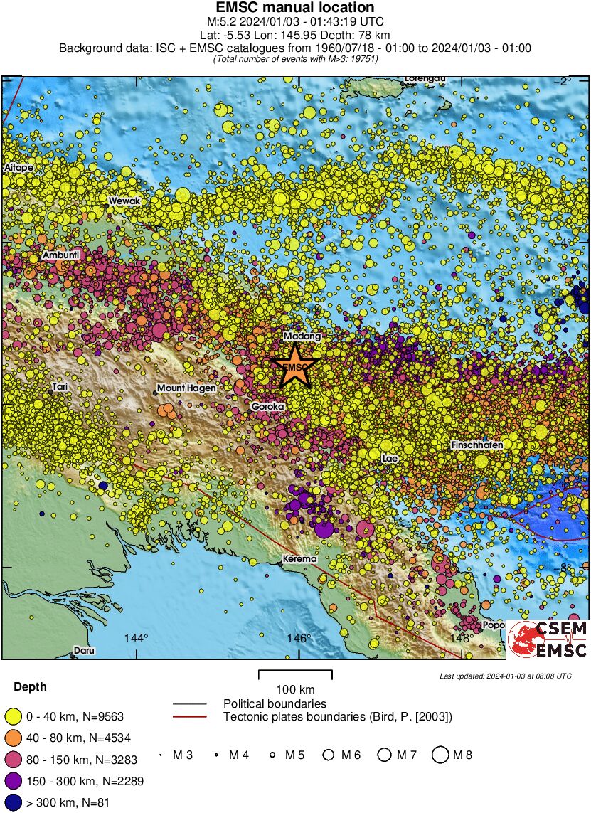 regional historical seismicity