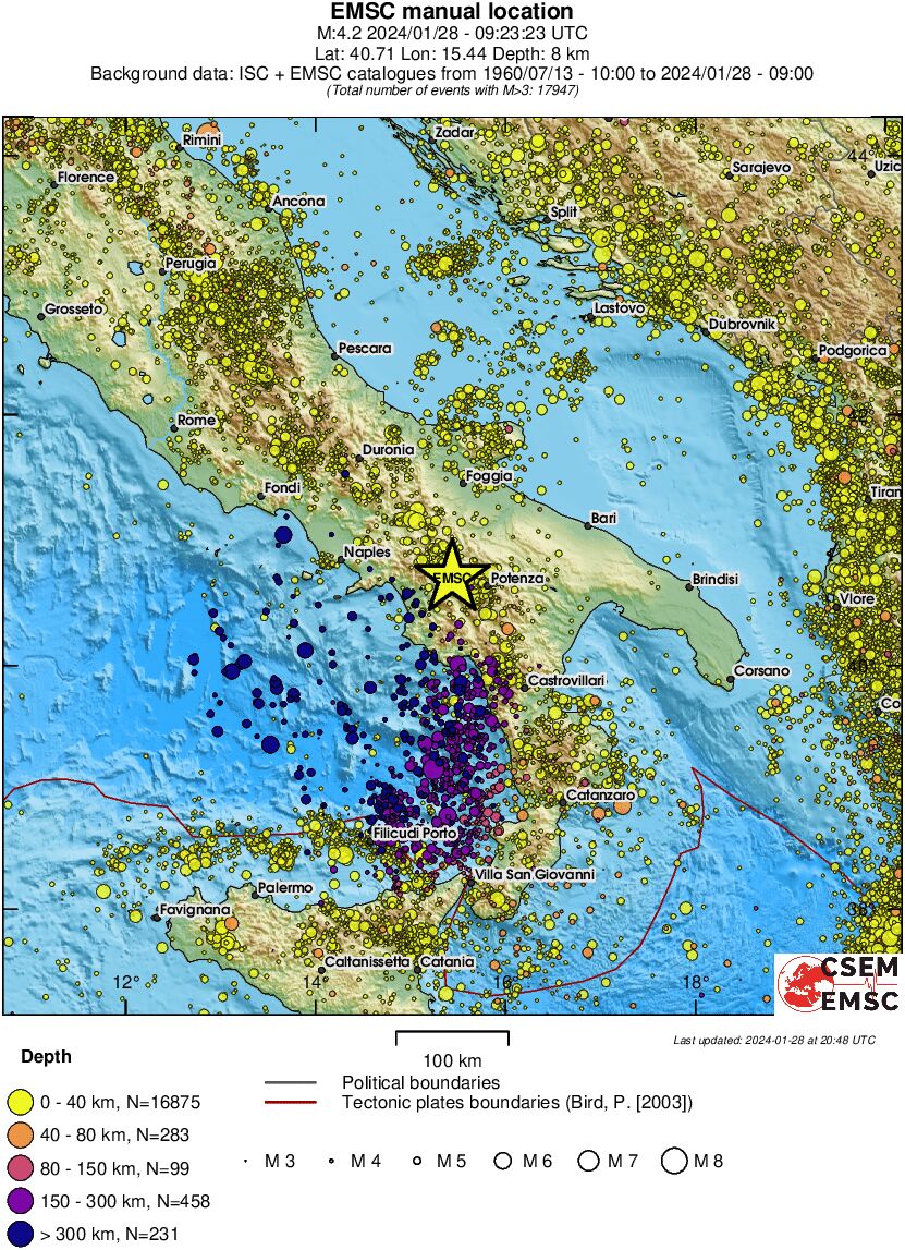 regional historical seismicity
