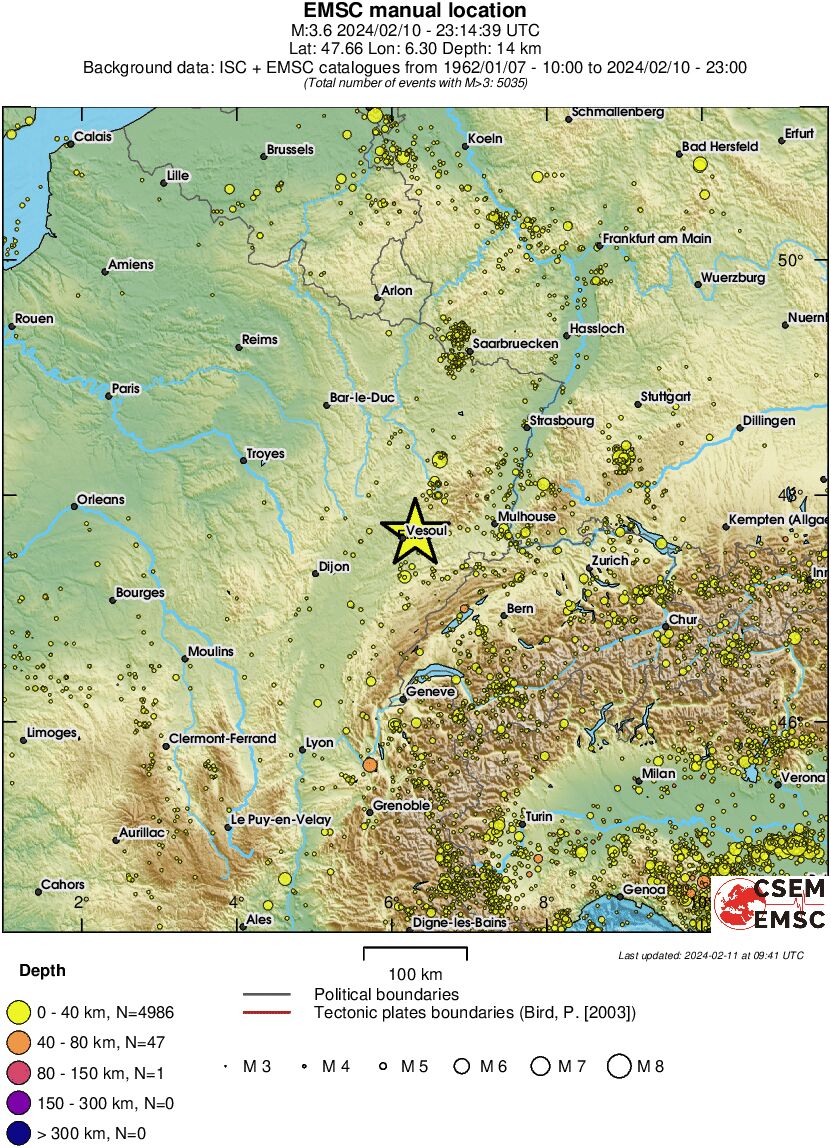 regional historical seismicity