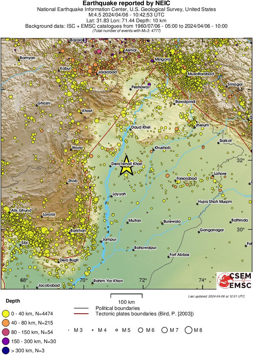 regional historical seismicity