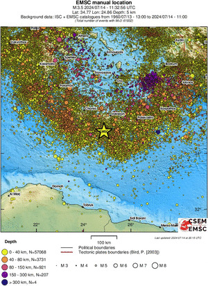 regional historical seismicity