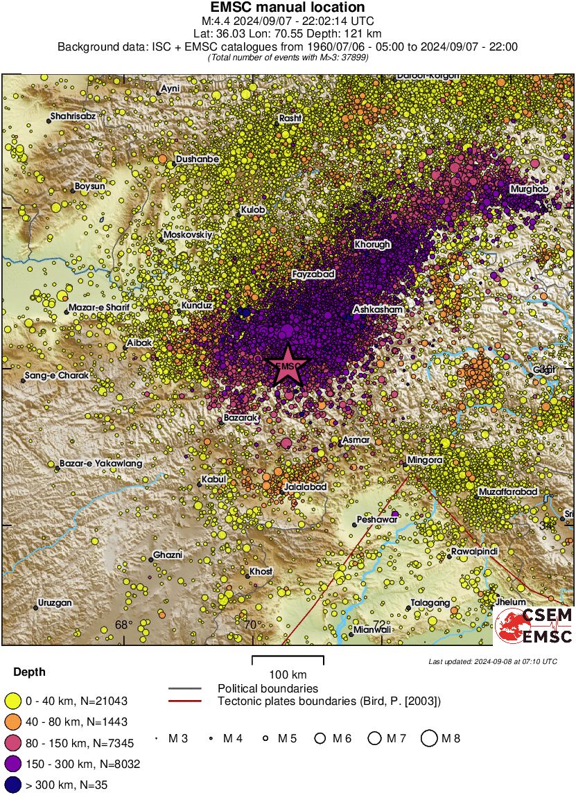 regional historical seismicity