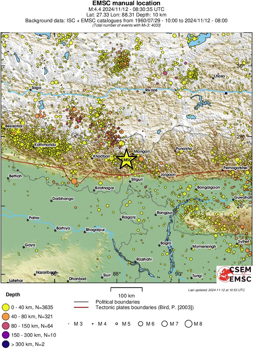 regional historical seismicity