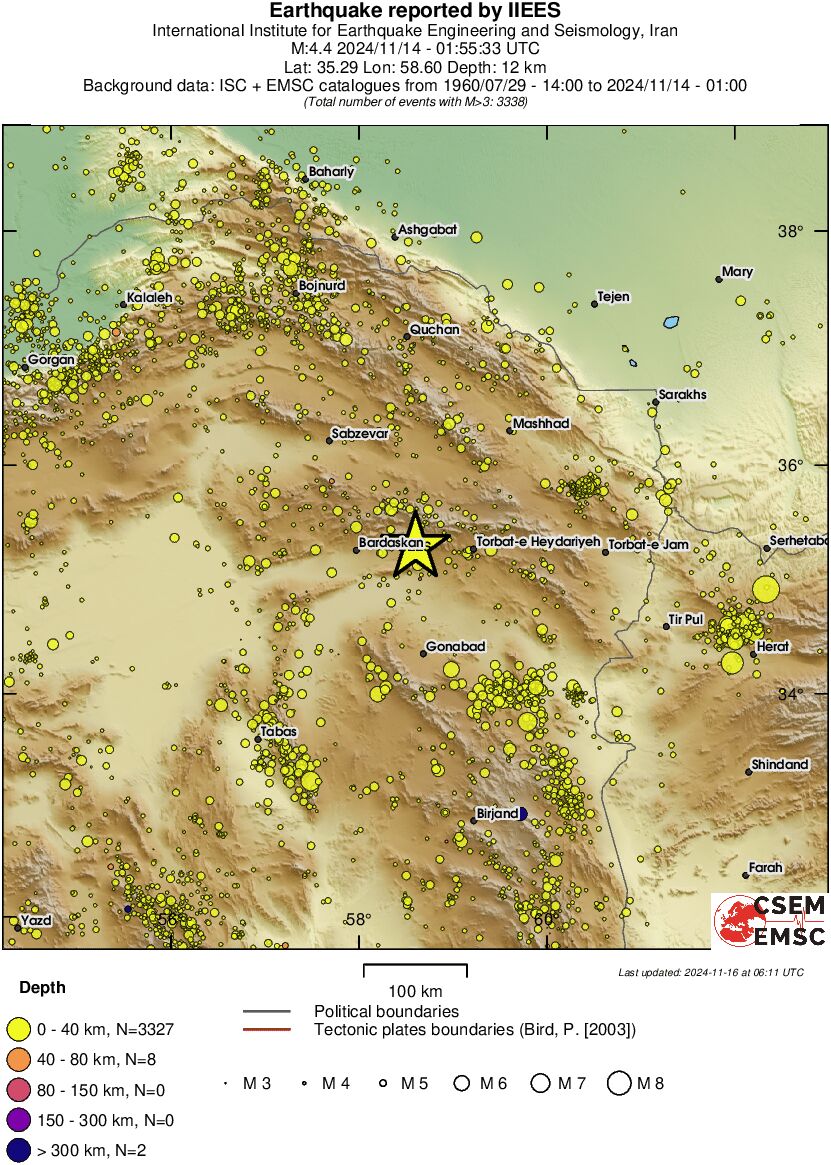 regional historical seismicity