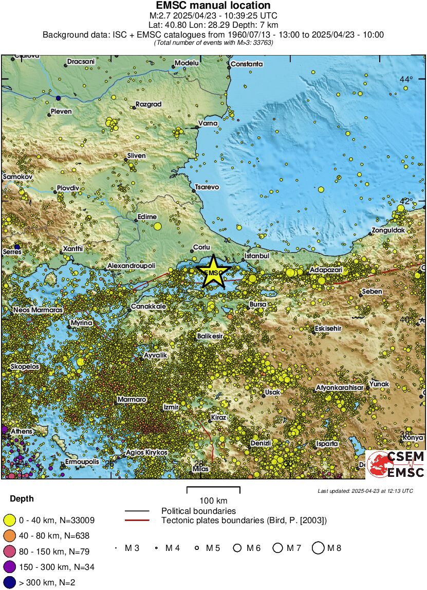 regional historical seismicity