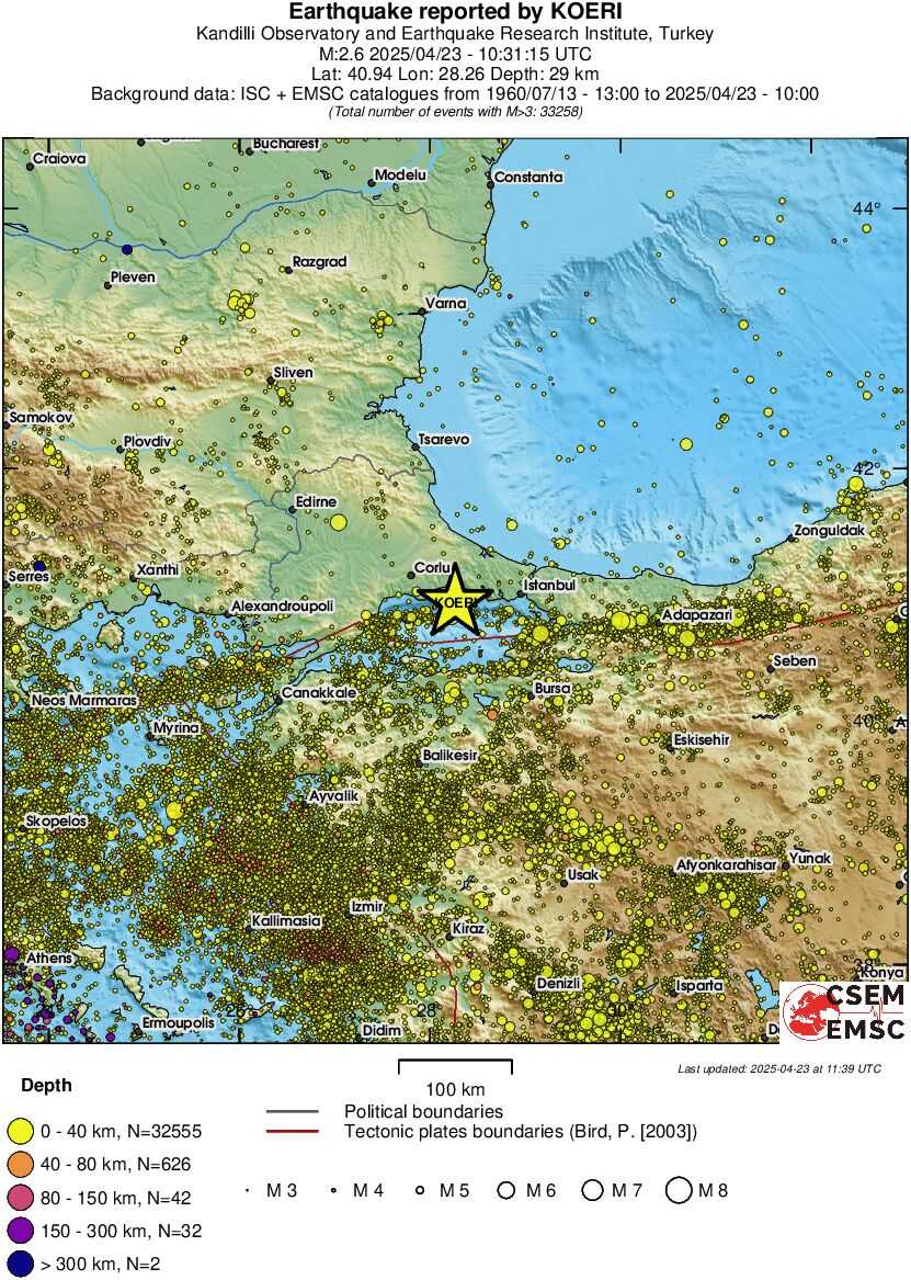 regional historical seismicity
