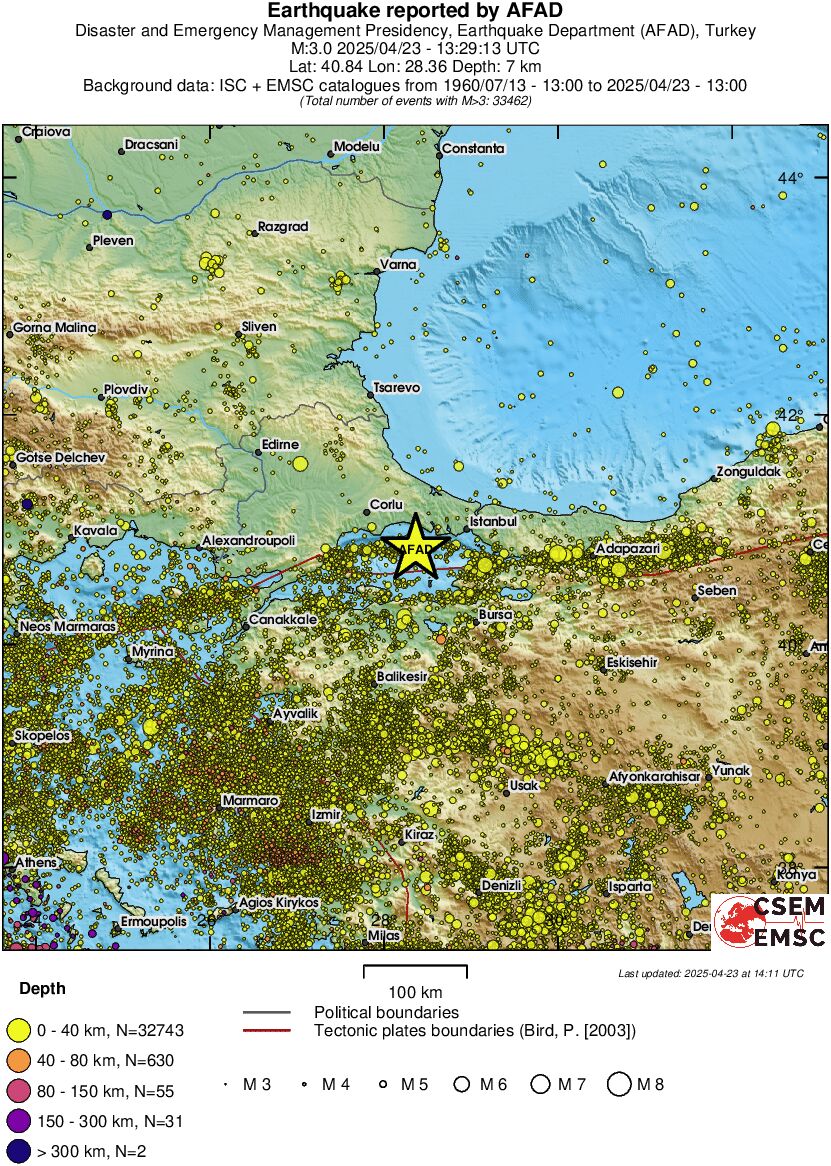 regional historical seismicity
