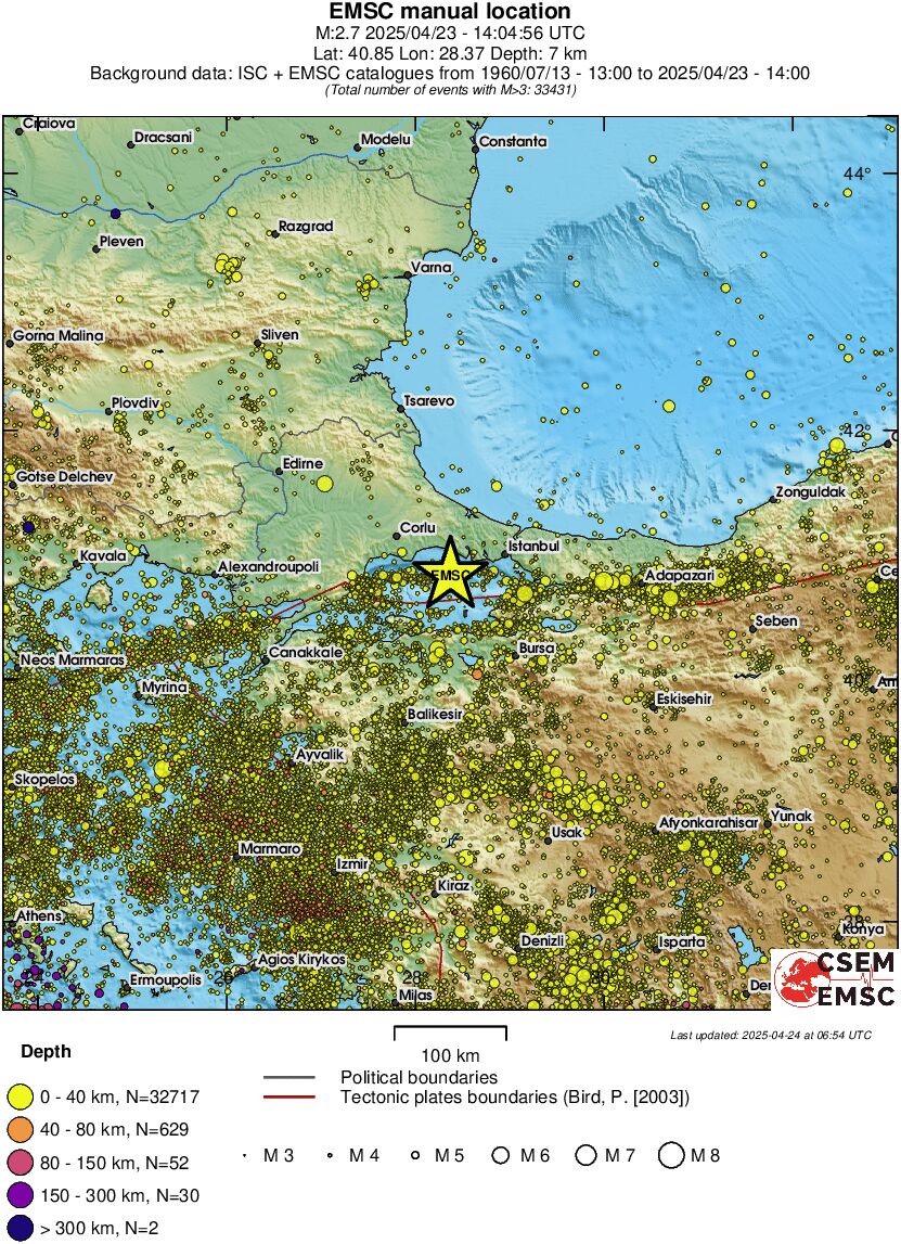 regional historical seismicity