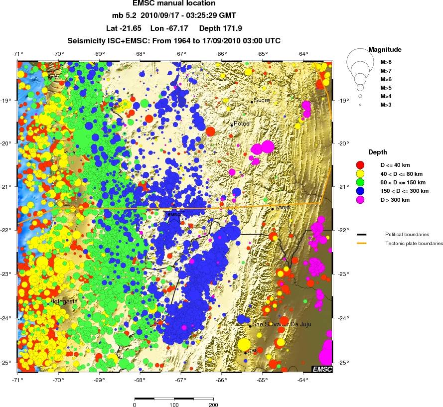 regional historical seismicity