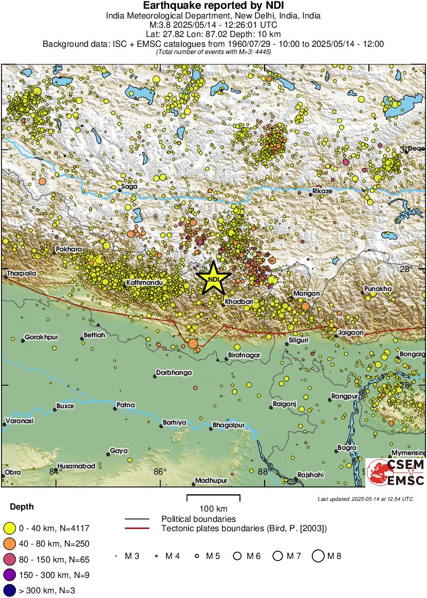 regional historical seismicity