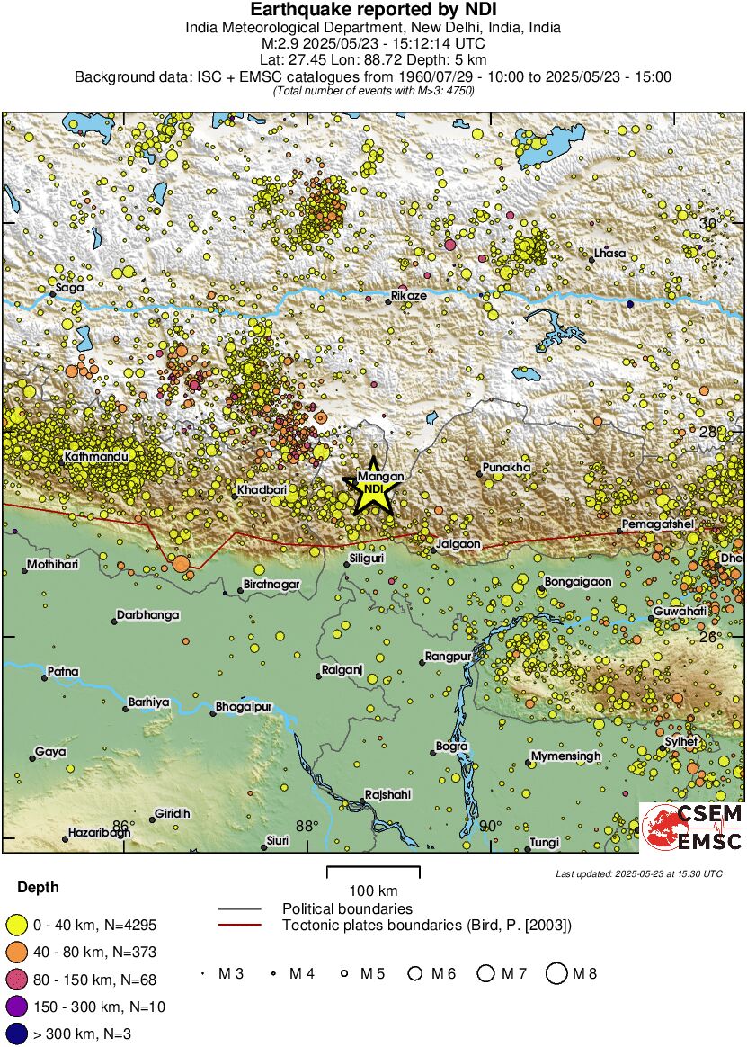 regional historical seismicity