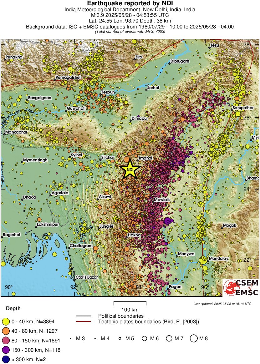 regional historical seismicity