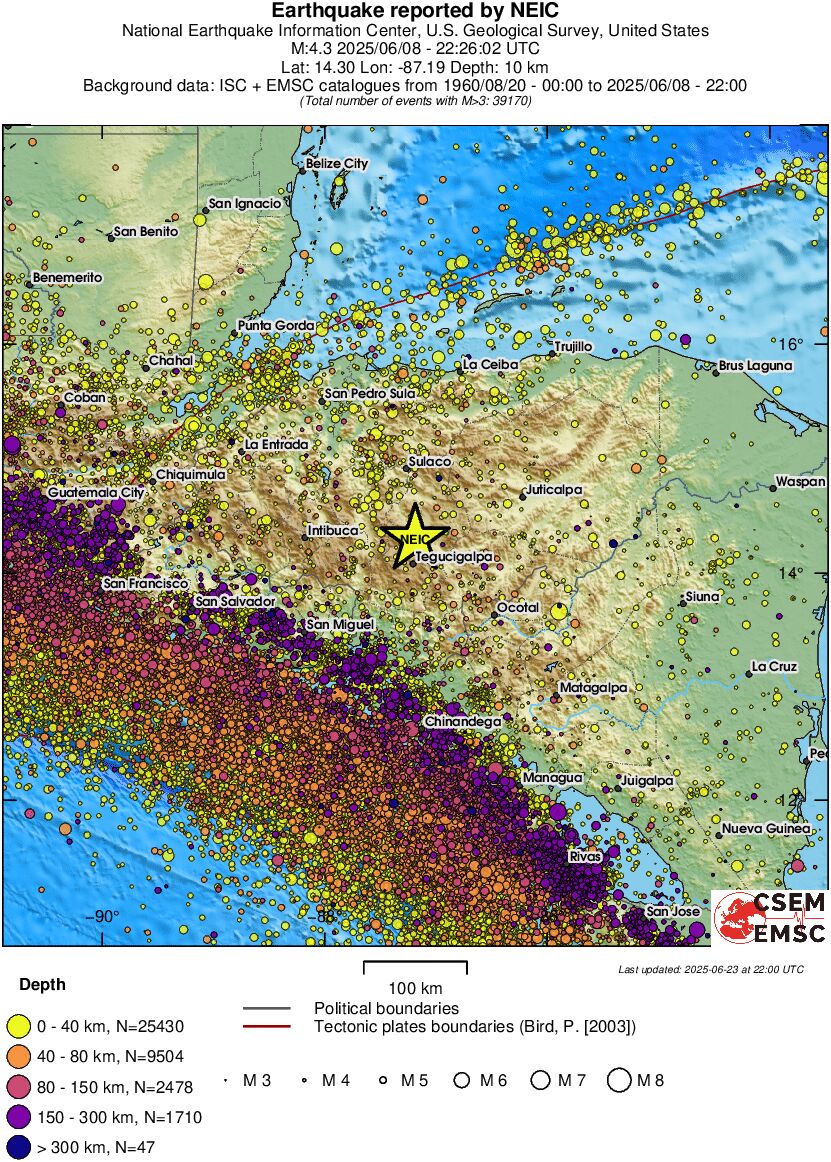regional historical seismicity