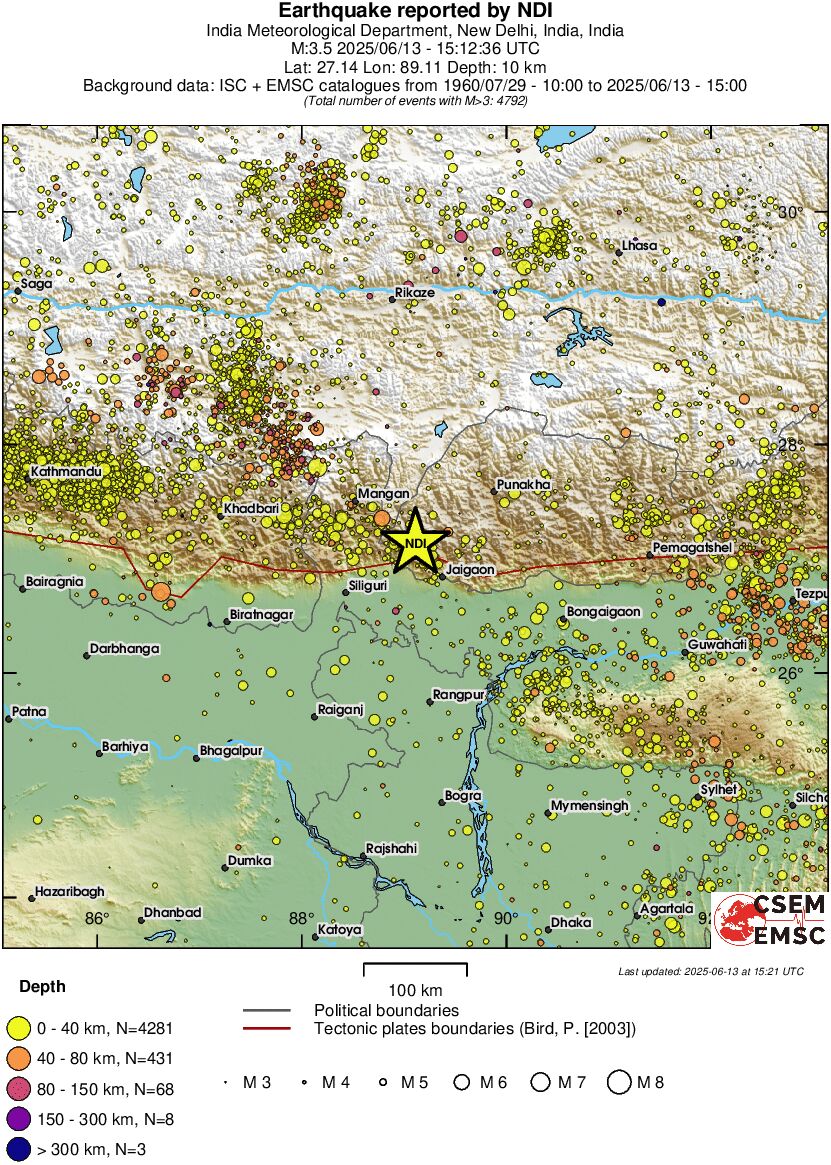 regional historical seismicity