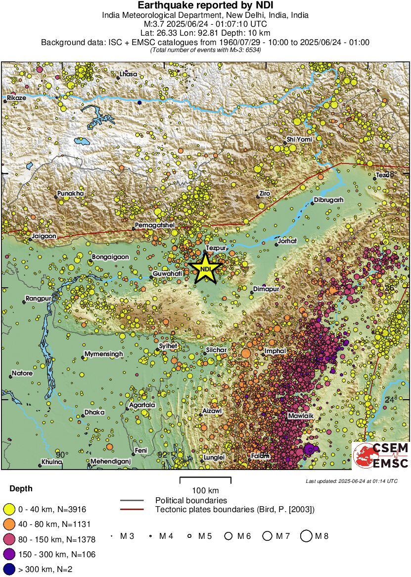 regional historical seismicity