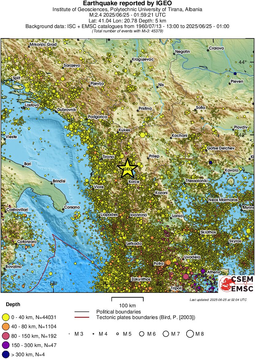 regional historical seismicity