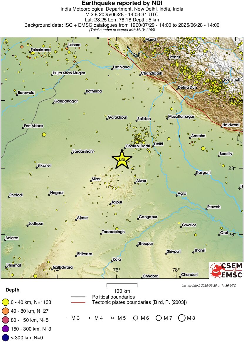 regional historical seismicity