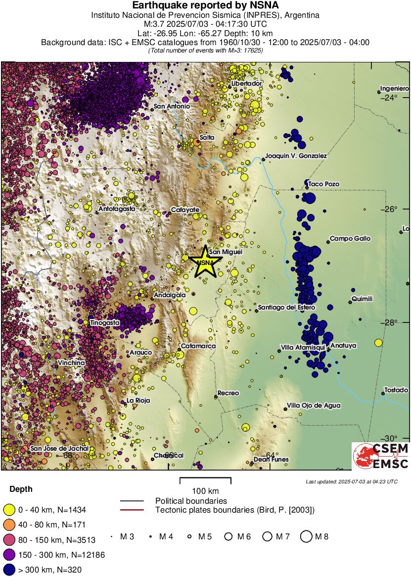 regional historical seismicity