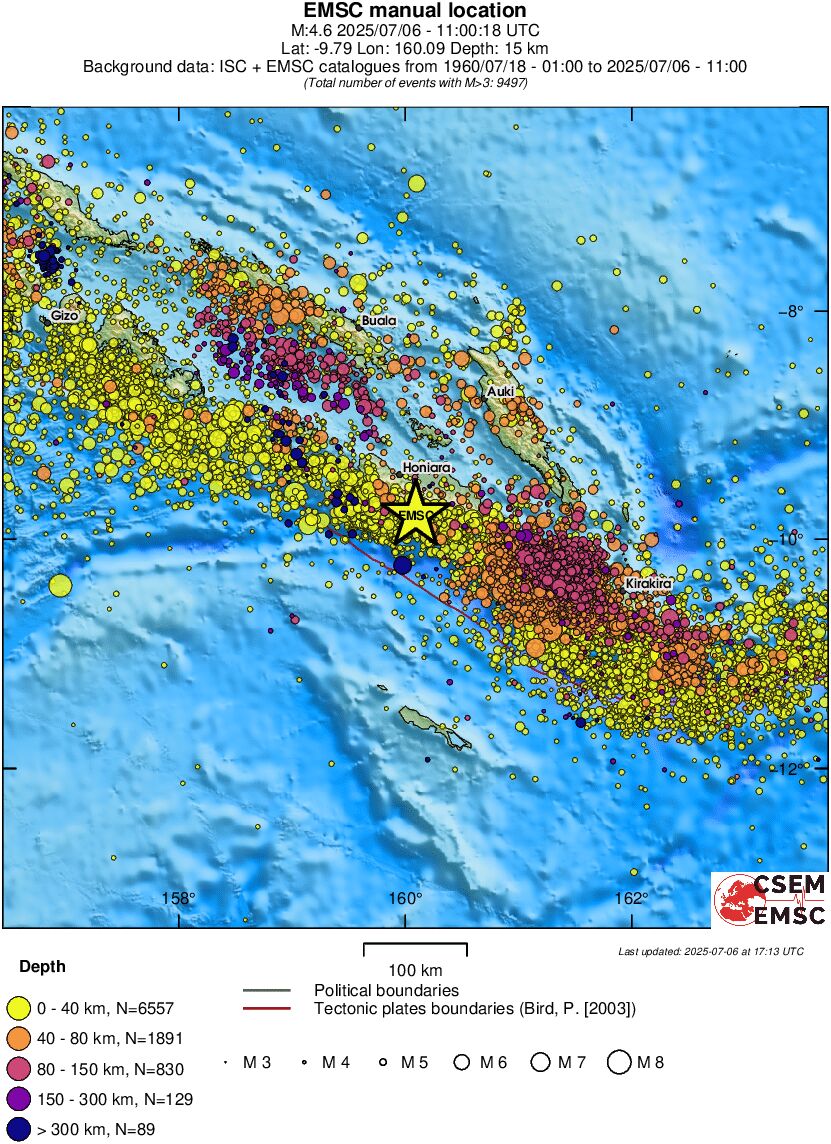 regional historical seismicity