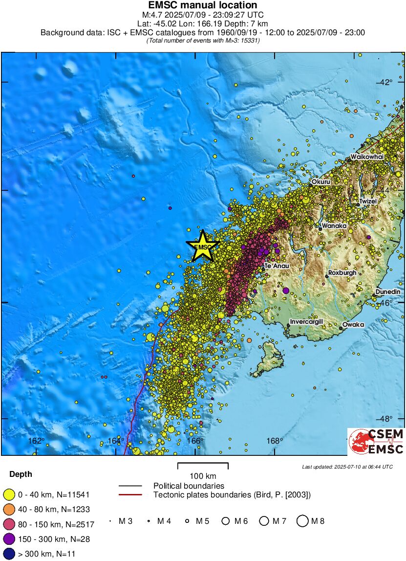 regional historical seismicity
