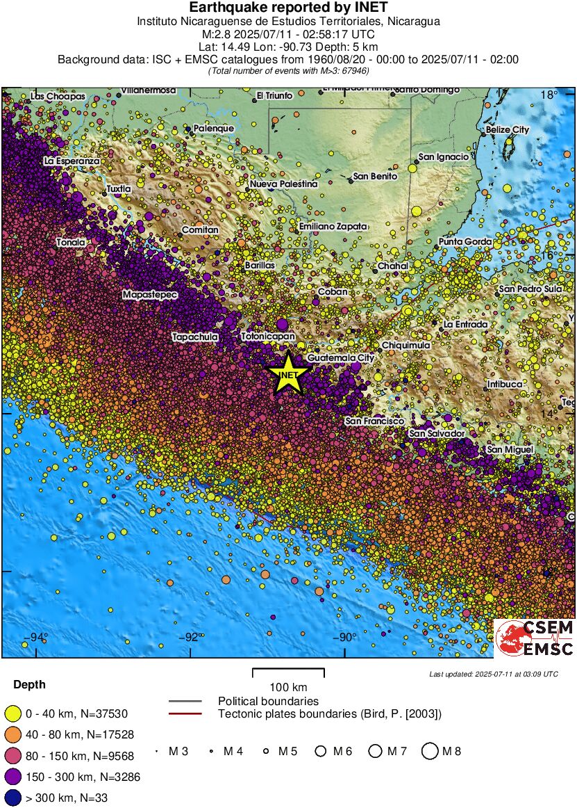 regional historical seismicity