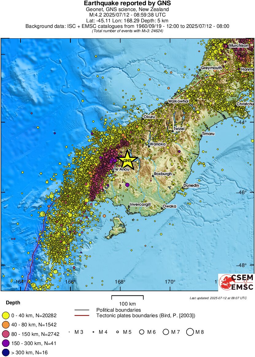 regional historical seismicity