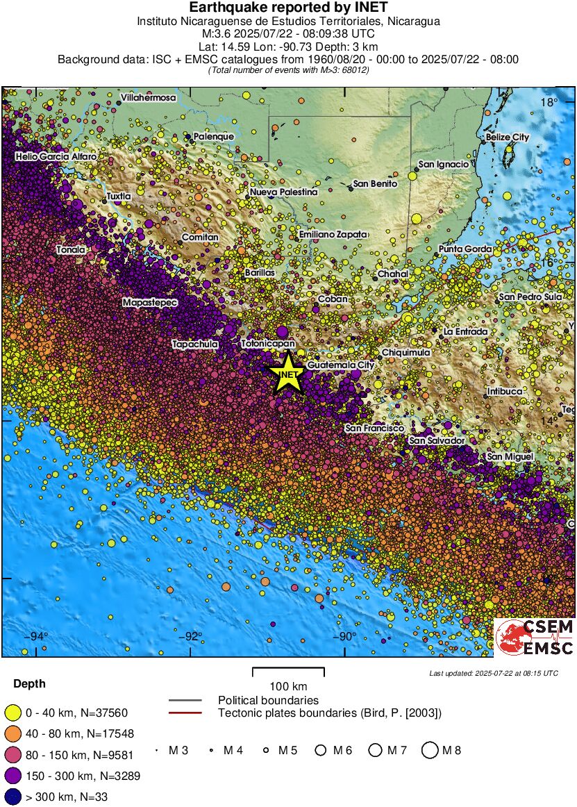 regional historical seismicity