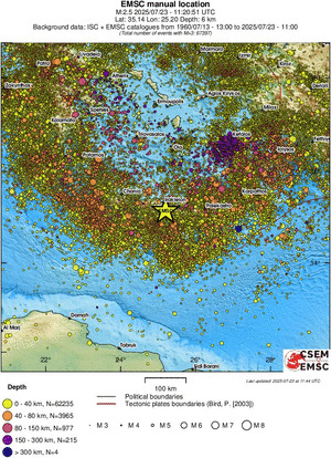 regional historical seismicity
