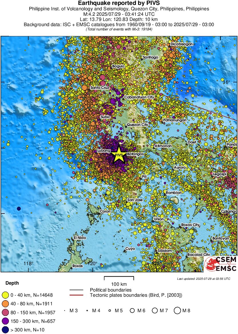 regional historical seismicity