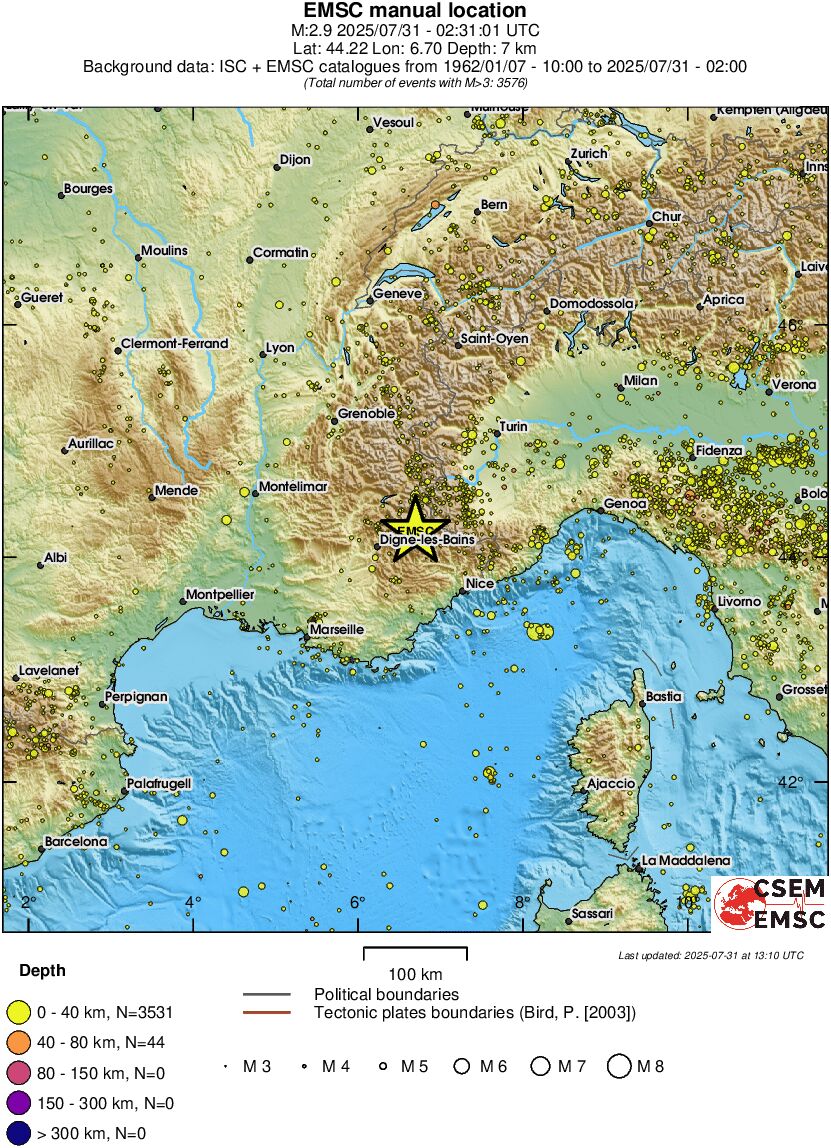 regional historical seismicity