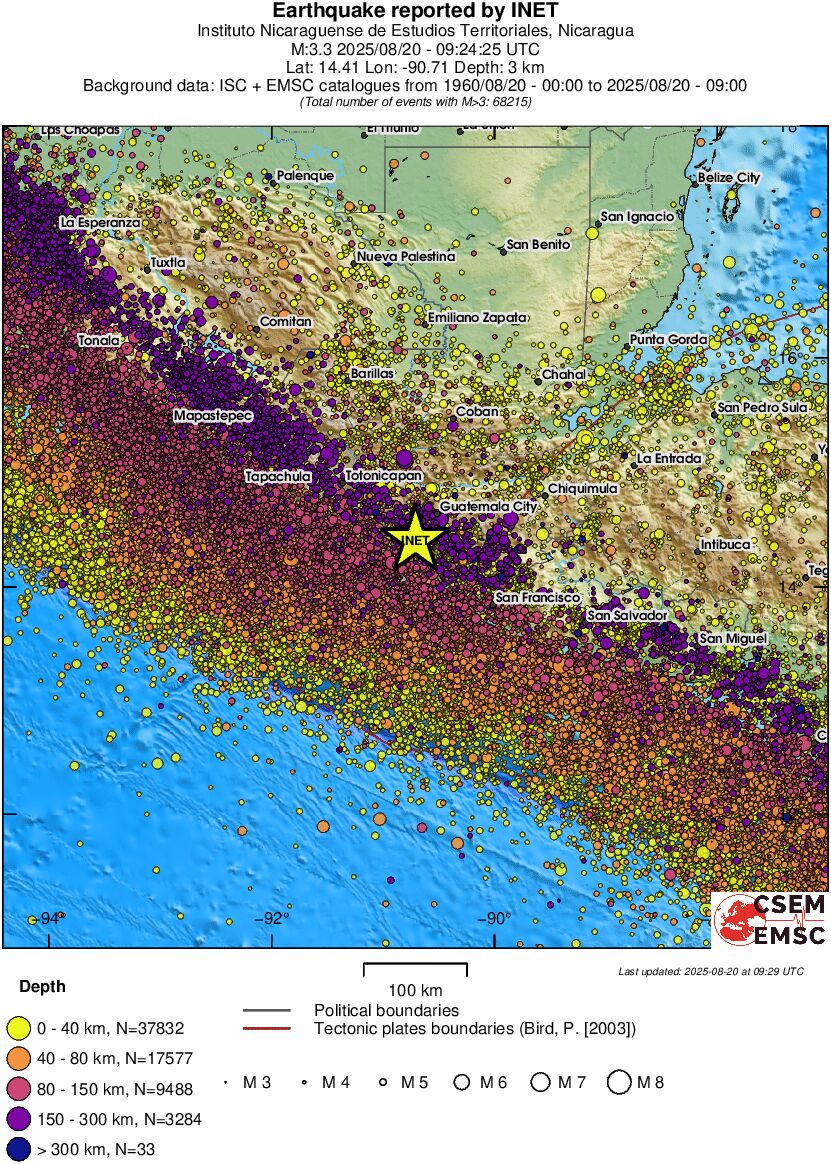 regional historical seismicity