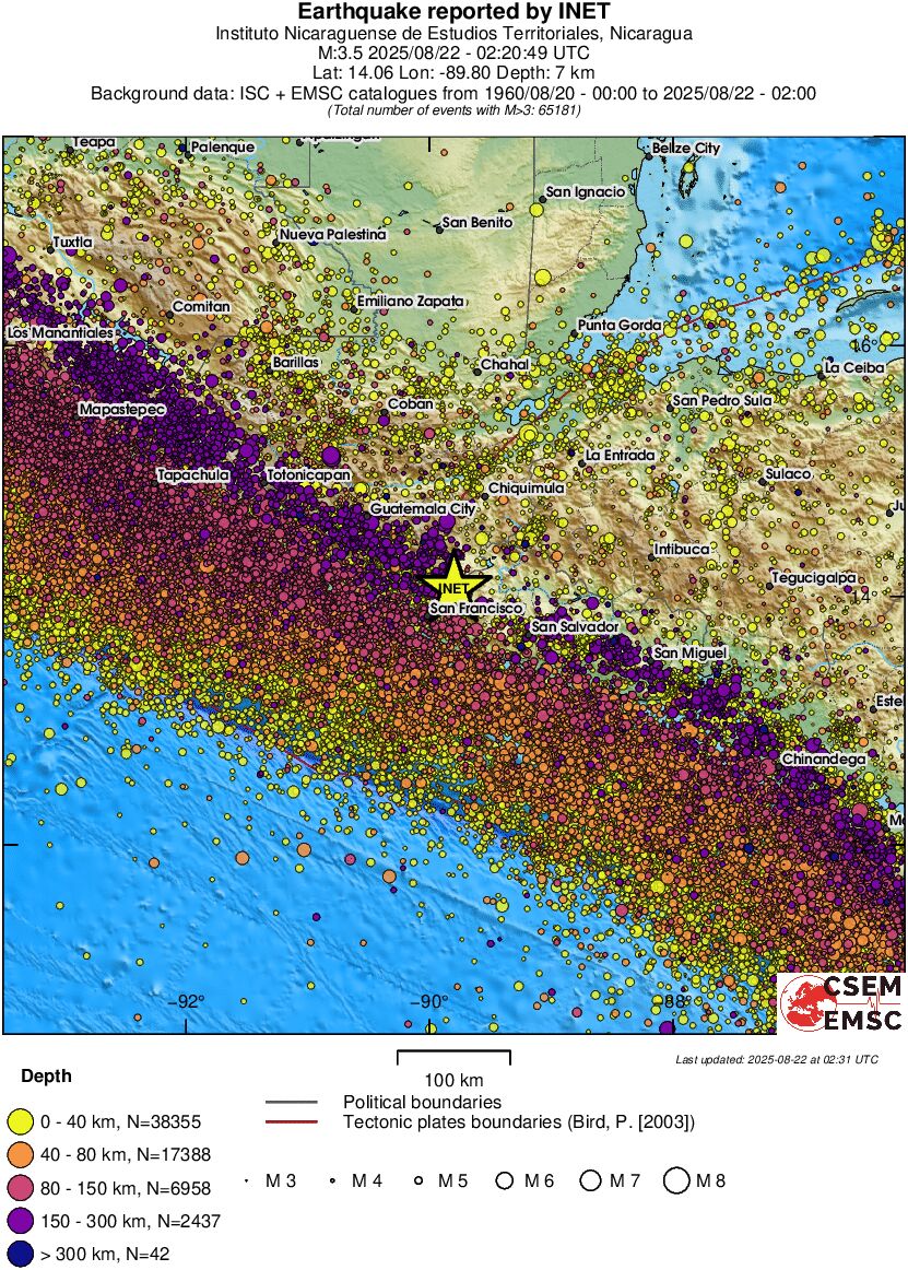 regional historical seismicity