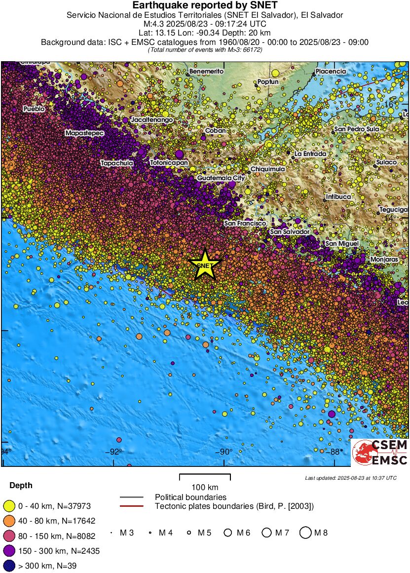 regional historical seismicity