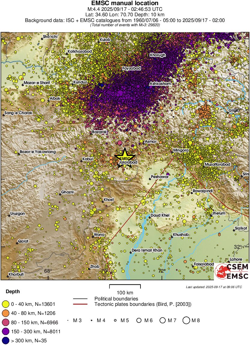 regional historical seismicity