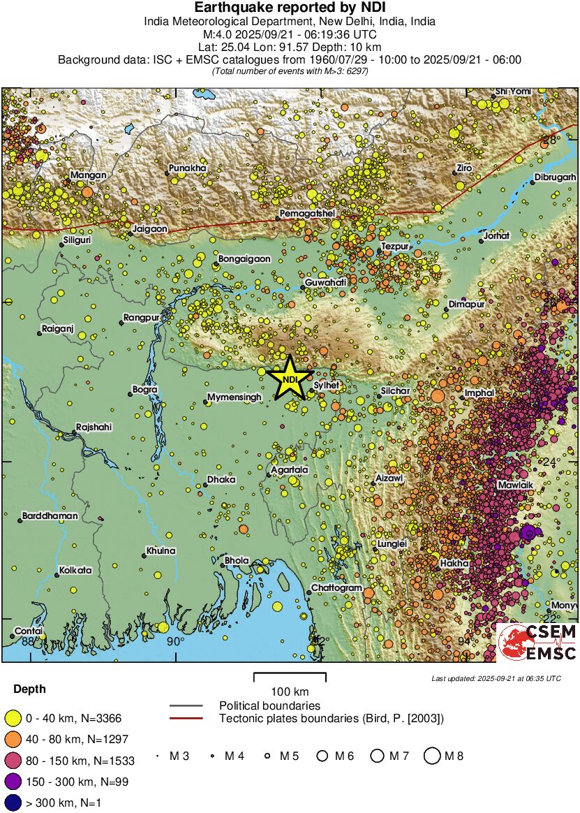 regional historical seismicity