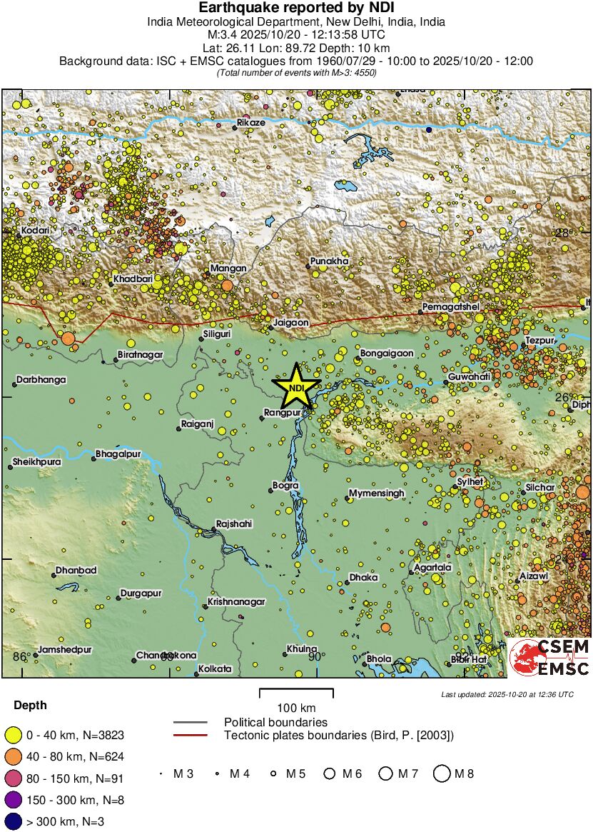 regional historical seismicity