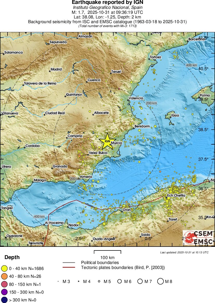 regional historical seismicity