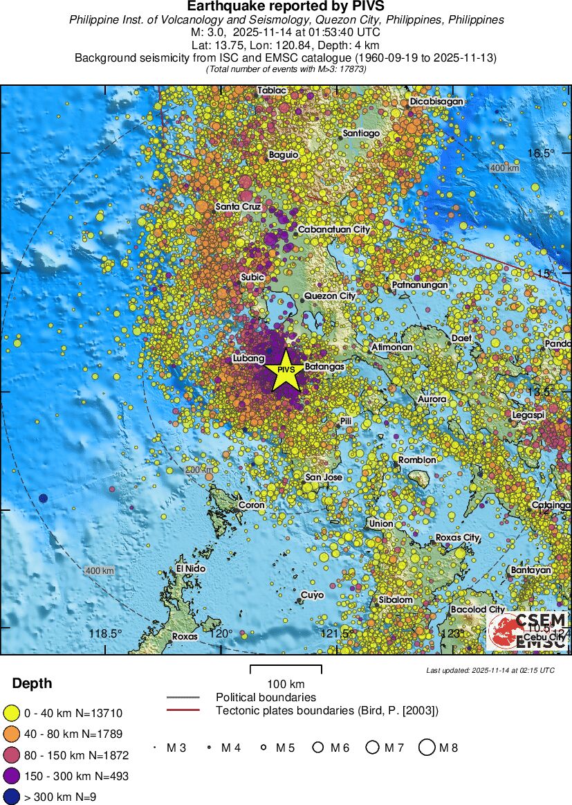 regional historical seismicity