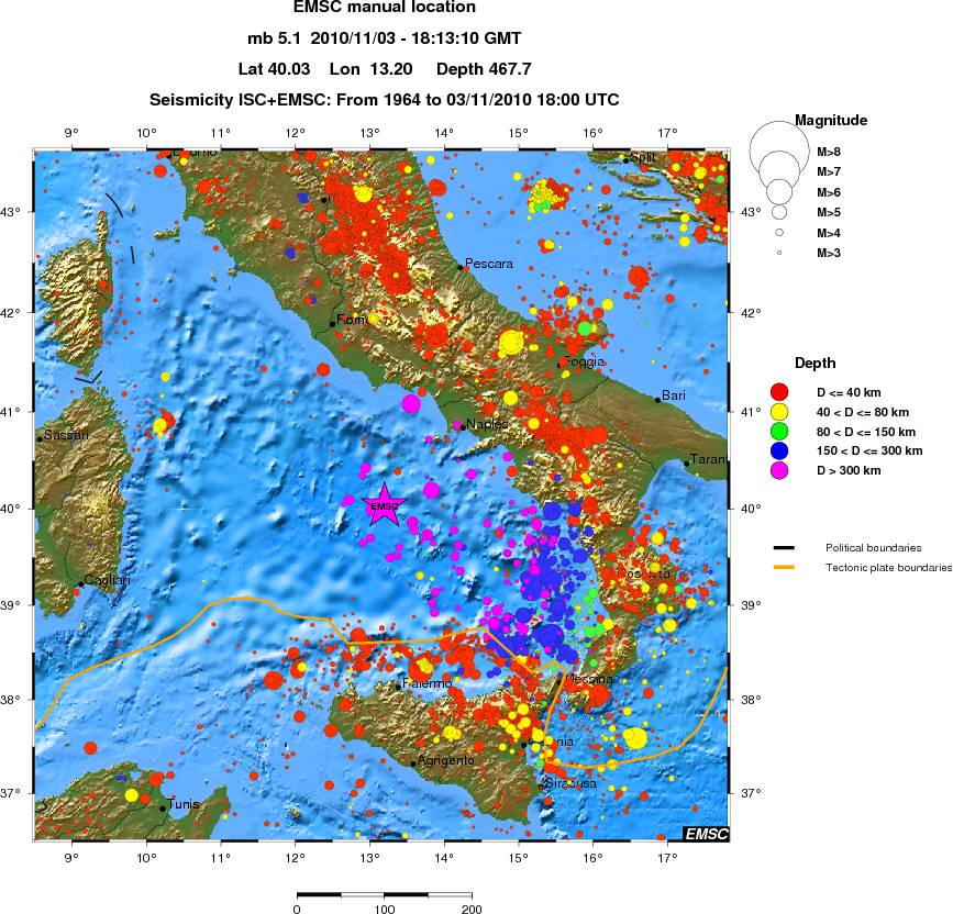 regional historical seismicity