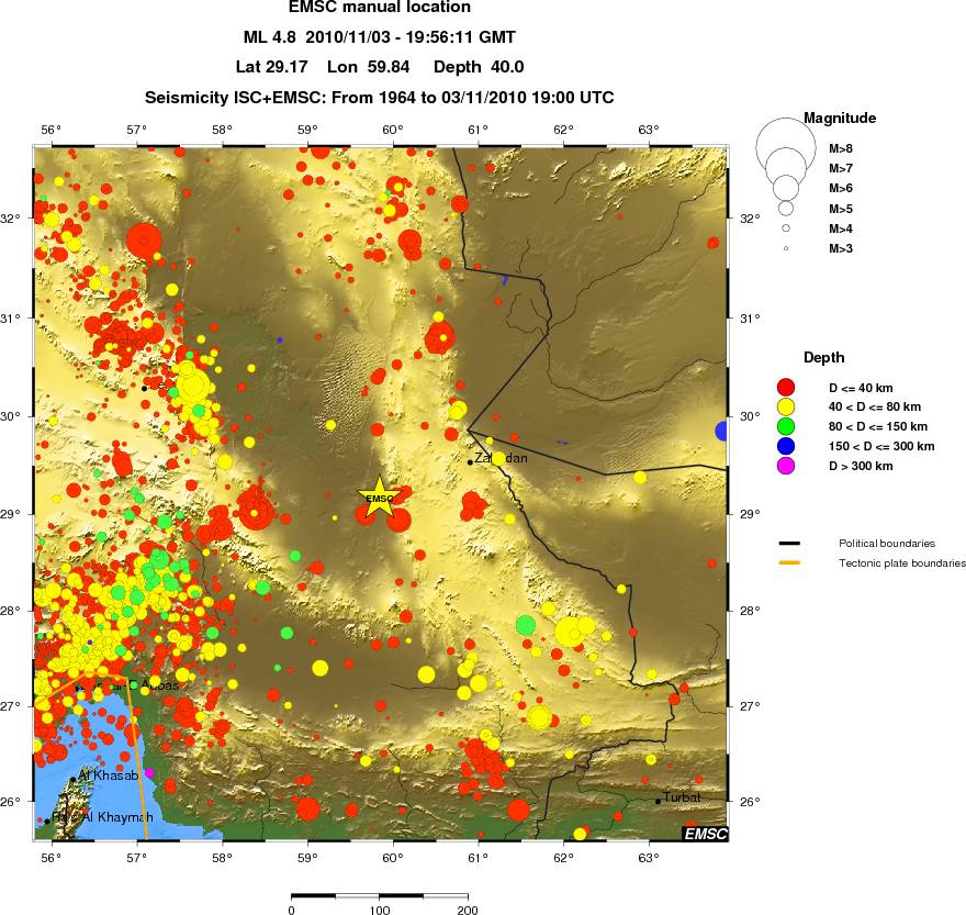 regional historical seismicity