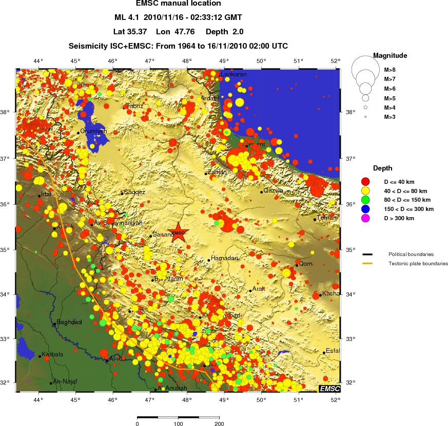regional historical seismicity