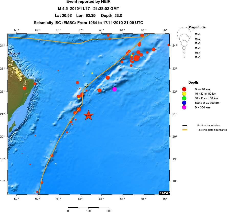 regional historical seismicity
