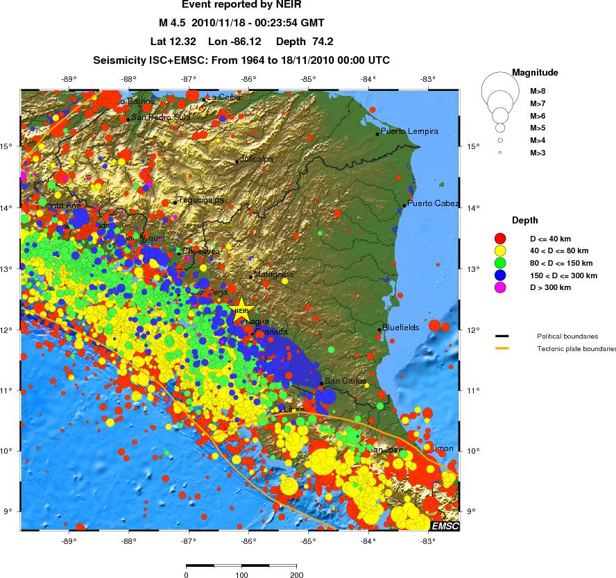 regional historical seismicity