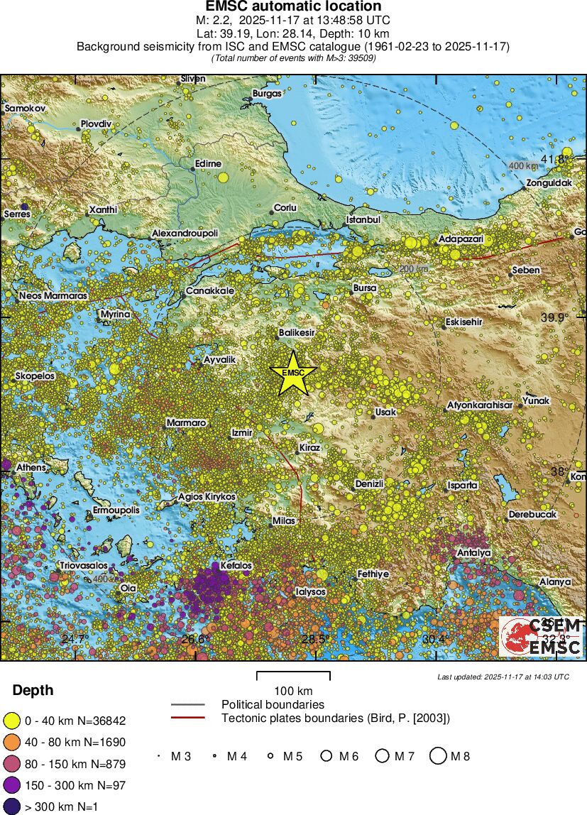regional historical seismicity