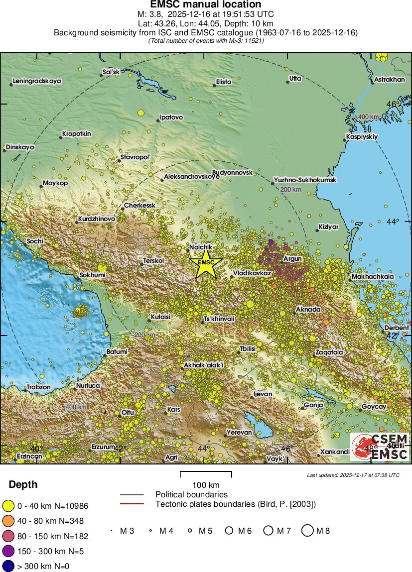 regional historical seismicity