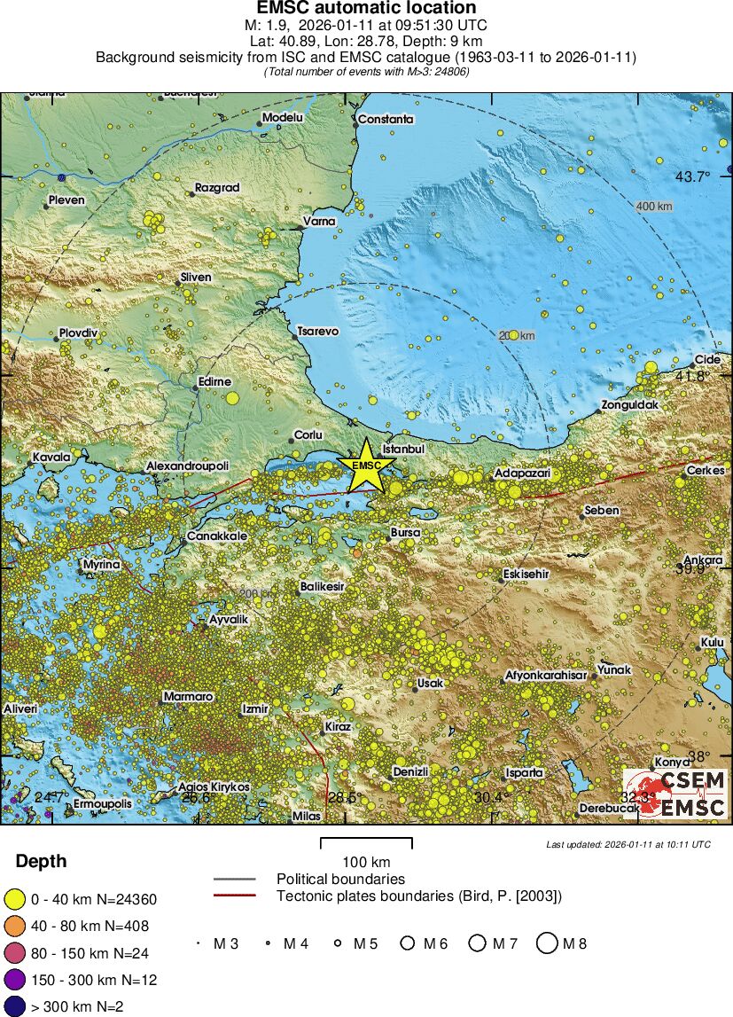regional historical seismicity