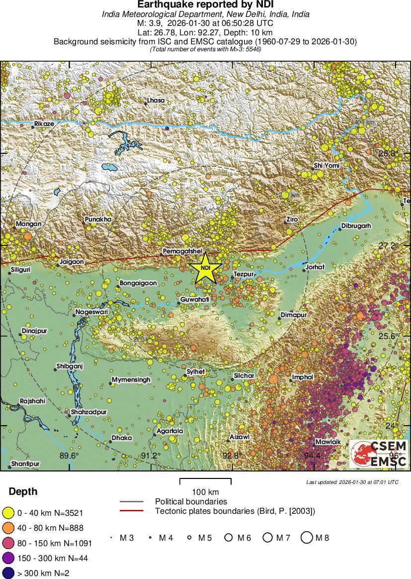regional historical seismicity