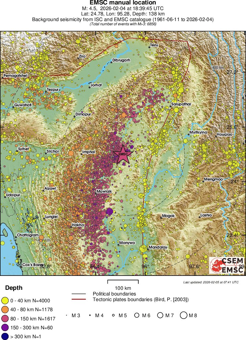 regional historical seismicity