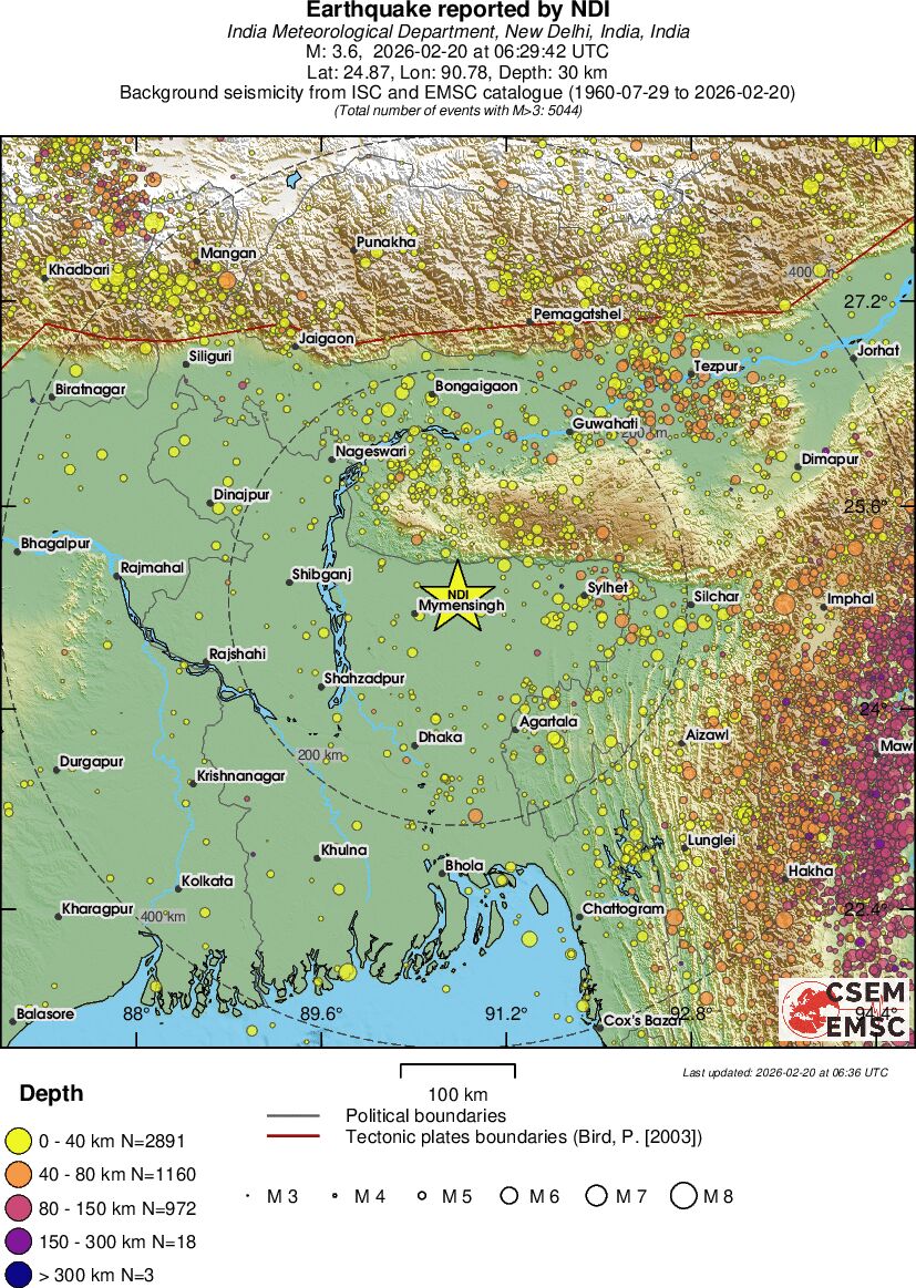 regional historical seismicity